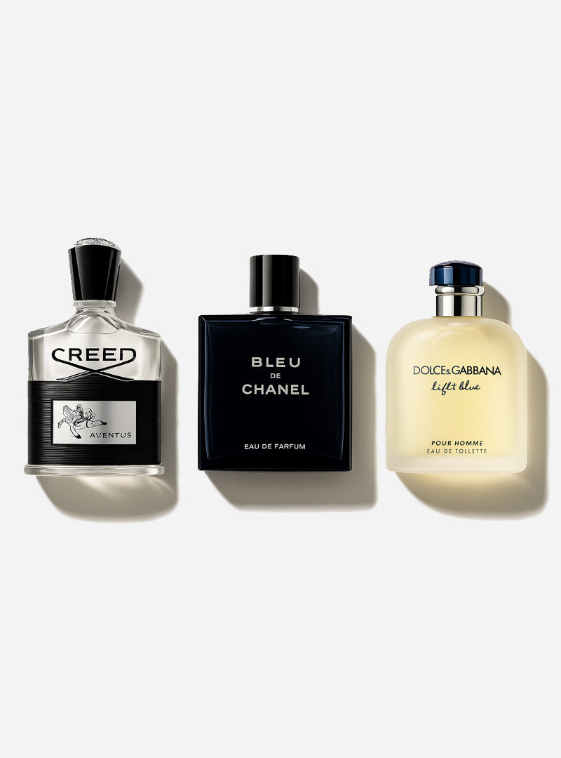 Zestaw 3 perfum: Bleu de Chanel, Creed Aventus, Light Blue Dolce Gabbana 100ml