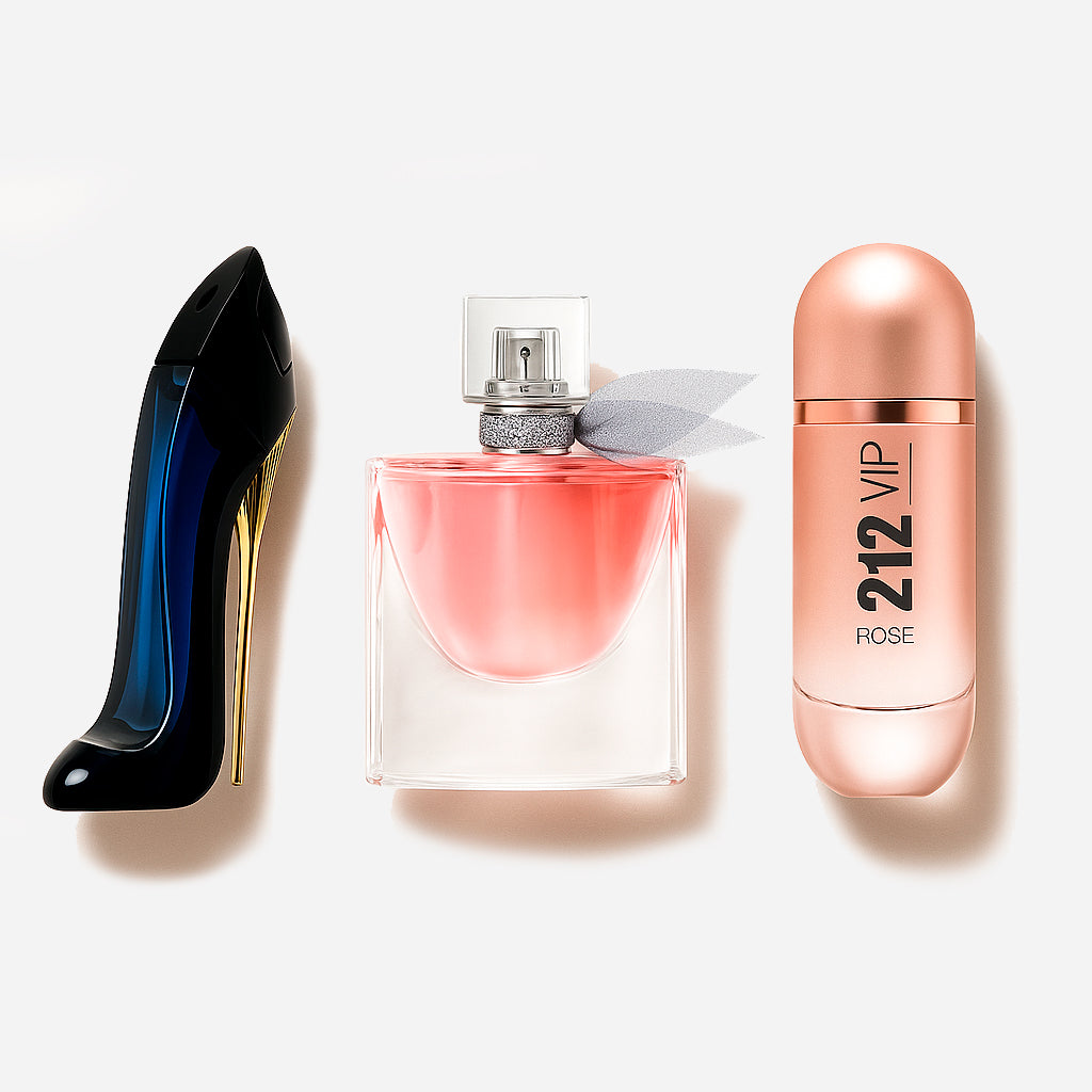 Zestaw 3 perfum: Carolina Herrera GOOD GIRL, Lancôme LA VIE EST BELLE, Carolina Herrera 212 VIP ROSÉ 100ml